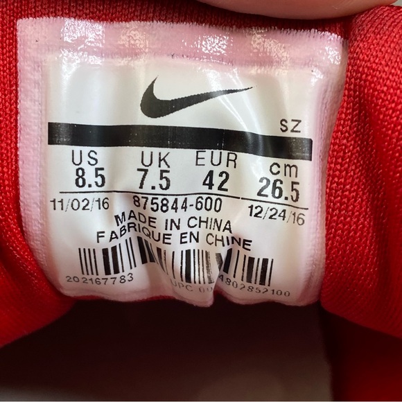 Nike Air Max 1 Premium Tonal Red Pack Mens Size 8.5 / Womens 10 Rare 875844-600 - Picture 8 of 9